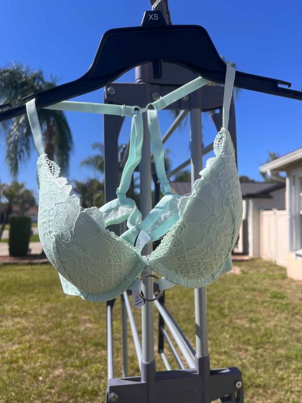 Parisian intimates Mint Lace Front-Ring Push-Up Bra - 32C